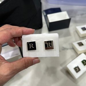Silver tone monogrammed cuff links initial M New in Box STOCKING STUFFER GIFT